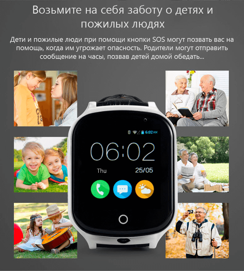 Детские смарт часы с GPS трекером Wonlex GW1000S